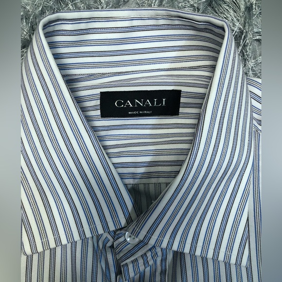 Like New Canali Button Down Dress Shirt Size 42/16.5 - Picture 2 of 5